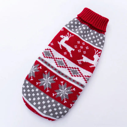 British Knitting Pet Dog Sweater for Medium Large Dogs Christmas Elk Big Dog Clothes Labrador Pitbull Pullovers Mascota Clothing