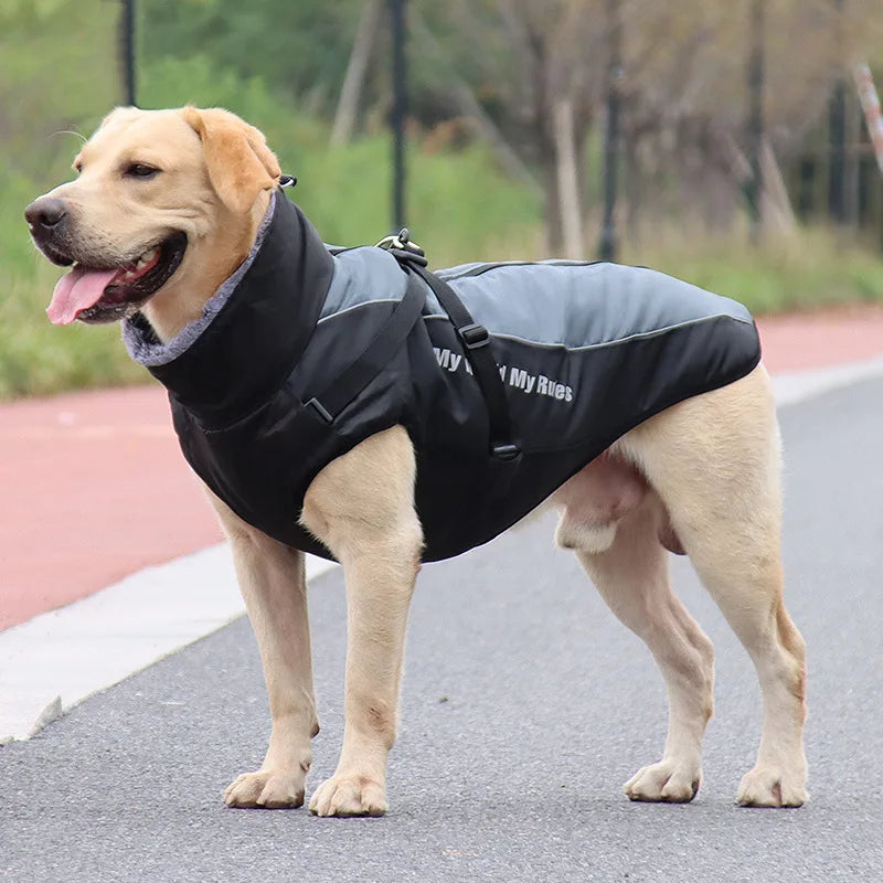 Clothes For Large Dogs Winter Warm Big Dog Clothes Waterproof Reflective Dog Jacket Bulldog Golden Retriever Labrador Clothing