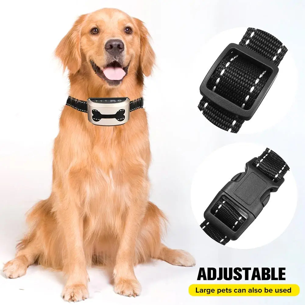 Waterproof Auto Anti Humane Bark Training Collar Control Stop Dog Barking Adjustable Electric Rechargeable ShockSafe Carefully