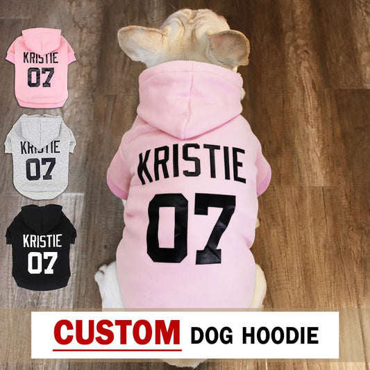 Custom Dog Hoodies Large Dog Clothes Personalized Pet Name Clothing French Bulldog Clothes for Small Medium Large Dogs XS-6XL