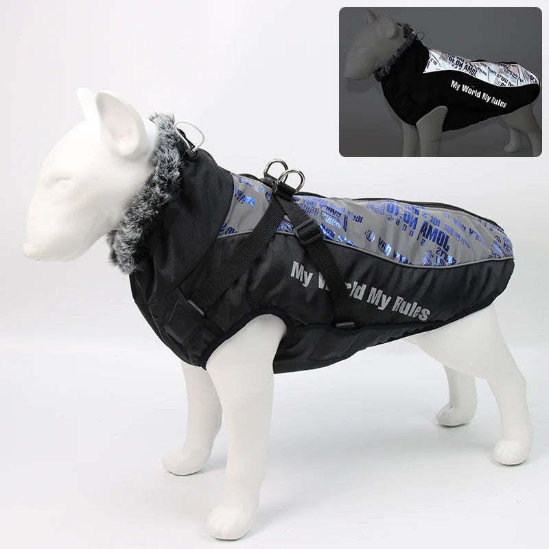 Clothes For Large Dogs Winter Warm Big Dog Clothes Waterproof Reflective Dog Jacket Bulldog Golden Retriever Labrador Clothing