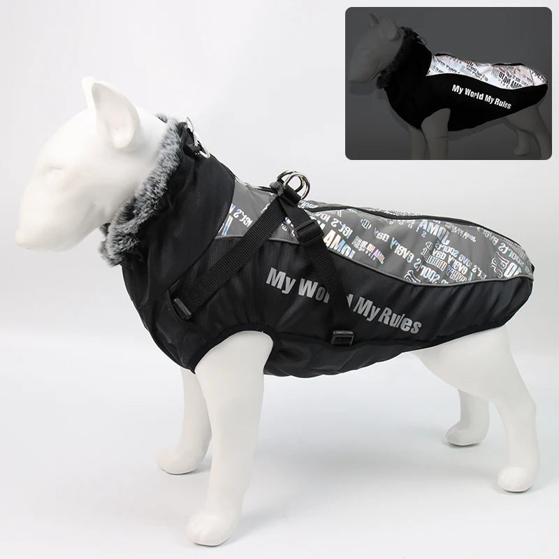 Clothes For Large Dogs Winter Warm Big Dog Clothes Waterproof Reflective Dog Jacket Bulldog Golden Retriever Labrador Clothing