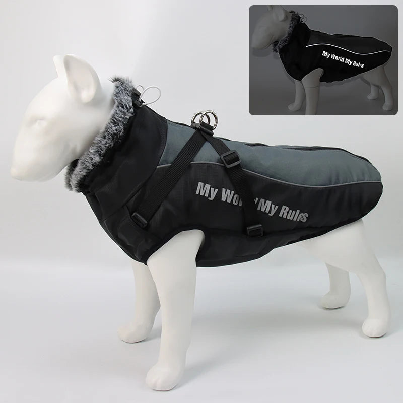 Clothes For Large Dogs Winter Warm Big Dog Clothes Waterproof Reflective Dog Jacket Bulldog Golden Retriever Labrador Clothing