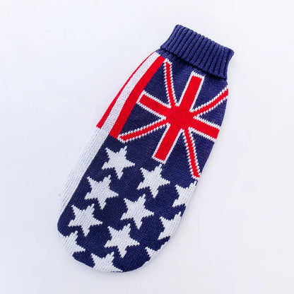 British Knitting Pet Dog Sweater for Medium Large Dogs Christmas Elk Big Dog Clothes Labrador Pitbull Pullovers Mascota Clothing