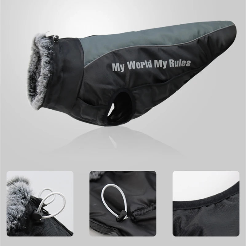 Clothes For Large Dogs Winter Warm Big Dog Clothes Waterproof Reflective Dog Jacket Bulldog Golden Retriever Labrador Clothing