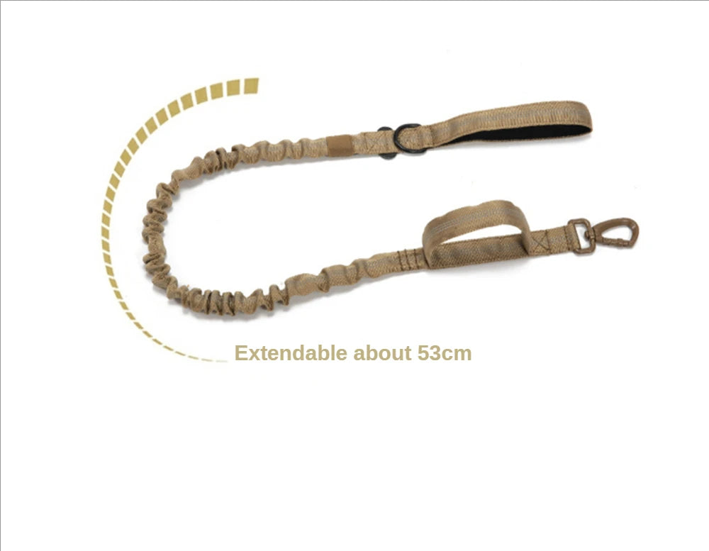 Military Tactical Dog Leash Elastic Dog Leads Durable Nylon Leash For Medium Large Dogs Ourdoor Dog Walking Training Supplie