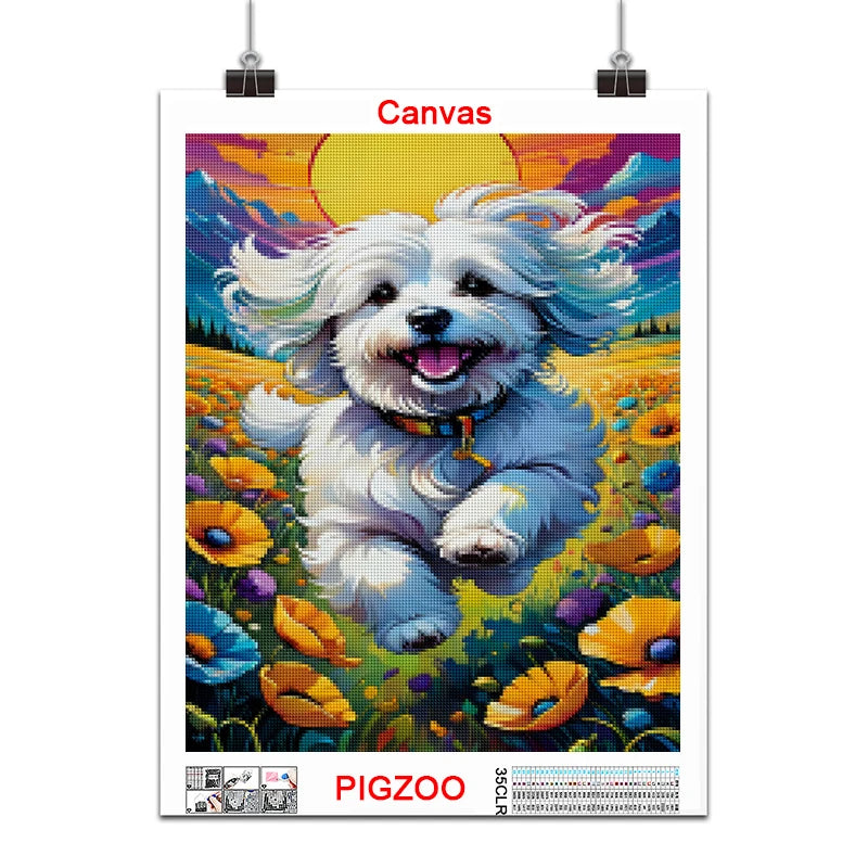 Full Square&Round Diamond embroidery Cross stitch mosaic 5D DIY Diamond Painting Sunflower flower cute dog husky bulldog puppy