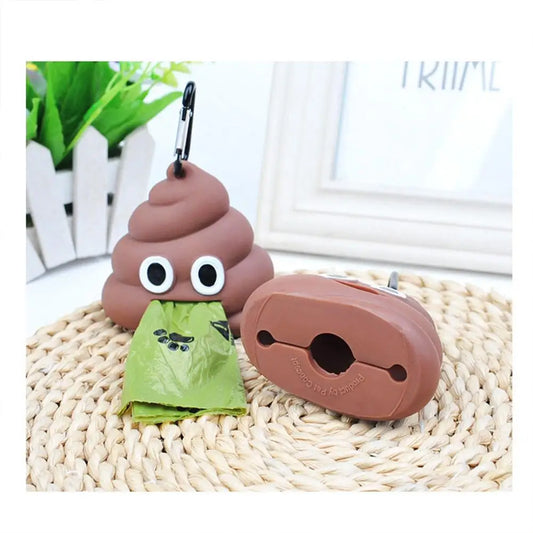 【Ready Stock】Poop-shaped Garage Dispenser Portable Soft Pet Poop Storage Box Waste Bags Garbage Bag Cleaning Tools For Cat Dog