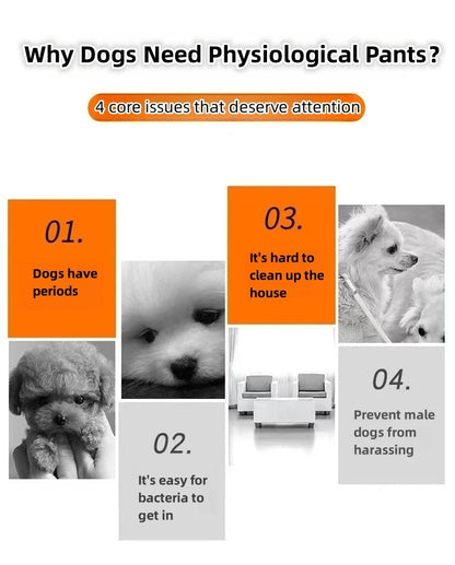 Washable Female Pet Physiology Pants Printed Anti-Nuisance Diaper Easy to Wear and Reusable Suitable for Menstruating Girl Dog