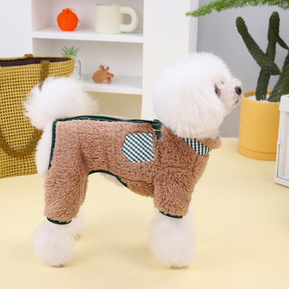 Soft Warm Dog Jumpsuits Winter Pet Dog Jacket with Zipper for Small Dog Puppy Yorkie Clothes Onesies Teddy French Bulldog Outfit