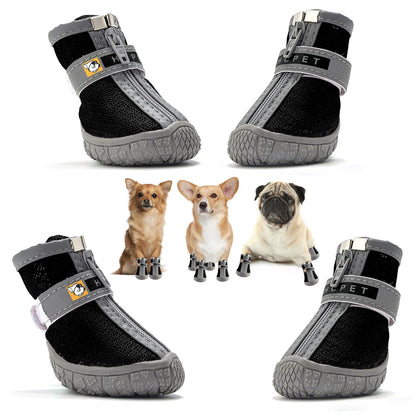 4pcs/set Waterproof Pet Dog Shoes Antiskid Puppy Rain Shoes Chihuahua Walking Boots Breathable Cat Socks Pet Paw Accessories