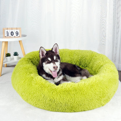 Dog Bed Donut Big Large Round Basket Plush Beds for Dogs Medium Accessories Fluffy Kennel Small Puppy Washable Pets Cat Products