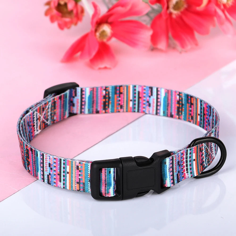 Breakaway Nylon Dog Collars Adjustable Printed Pet Dog Accessories Collar Puppy Cat Collar For Small Medium Dogs Cats Chihuahua