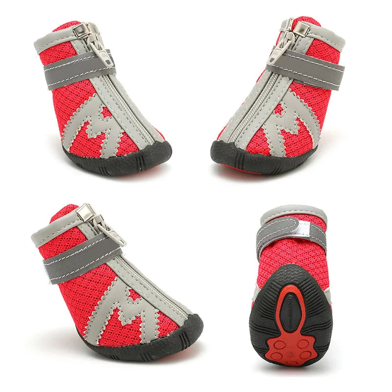 4pcs/set Waterproof Pet Dog Shoes Antiskid Puppy Rain Shoes Chihuahua Walking Boots Breathable Cat Socks Pet Paw Accessories