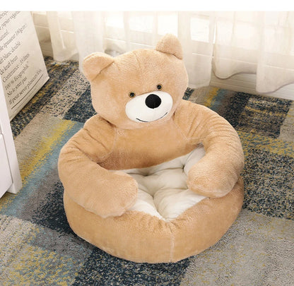 Super Soft Dog Bed Cute Winter Warm Bear Hug Cat Sleeping Mat Semi-closed Puppy Kitten Plush Nest Cushion Dog Sofa Pet Supplies