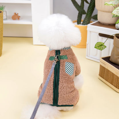 Soft Warm Dog Jumpsuits Winter Pet Dog Jacket with Zipper for Small Dog Puppy Yorkie Clothes Onesies Teddy French Bulldog Outfit