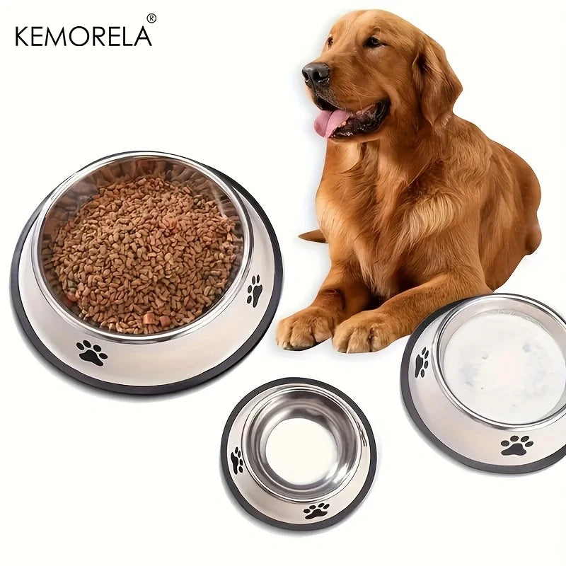 Stainless Steel Pet Dog Bowl Food Storage Container Dog Food Bowl Water Bottle Pet Bowl Feeder Dish For Small Large Dogs Cats