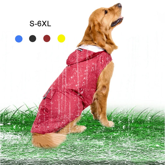 Reflective Dog Raincoat Waterproof Dog Clothes For Small Large Dogs Rain Coat Golden Retriever Raincape Pug Chihuahua Pet Poncho