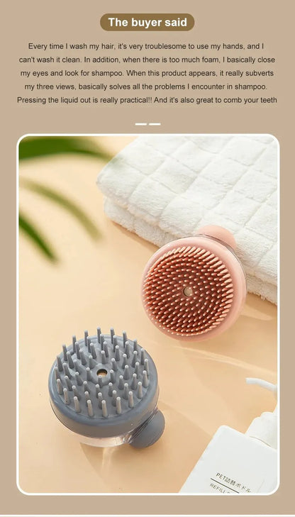 1pc Pet Bath Brush Soft Silicone With Shampoo Dispenser Gentle Massage For Grooming And Cleaning Fur And Hair