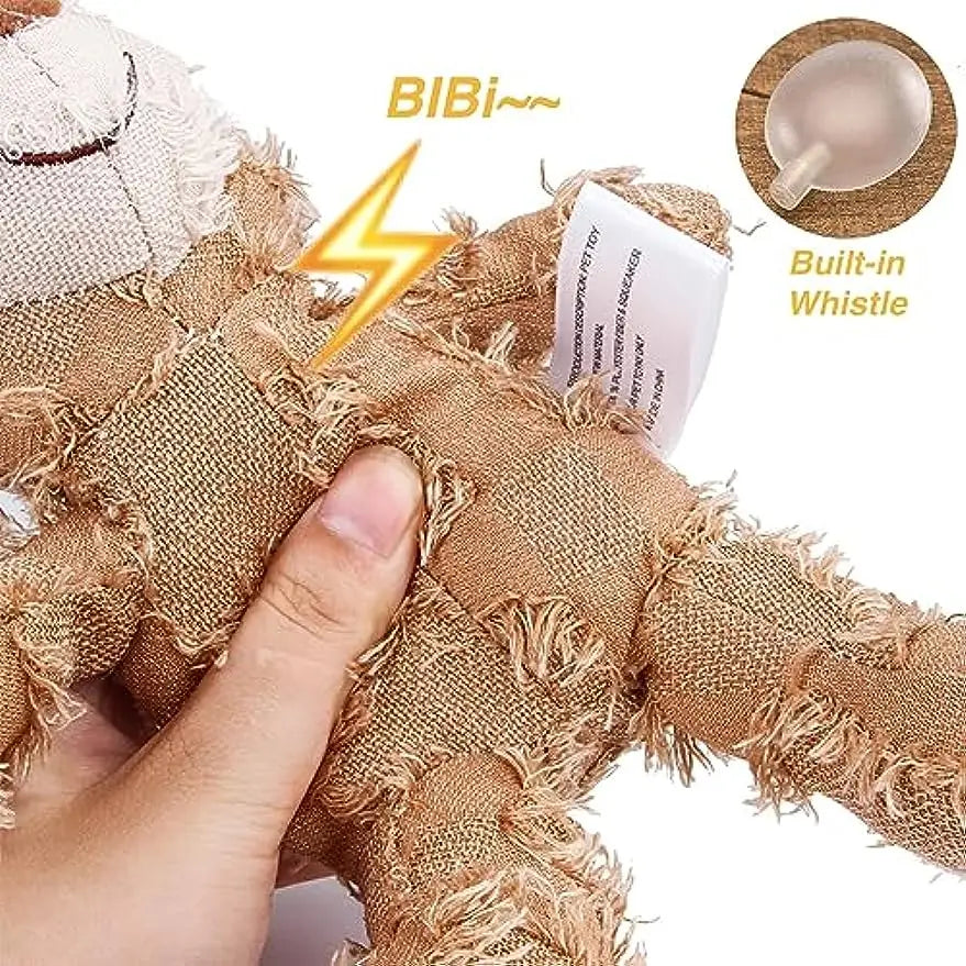 2023 New Indestructible Robust Bear Dog Toy Durable Squeaky Dog Toys for Heavy Chewers Unbreakable Stuffed Plush Dog Toys