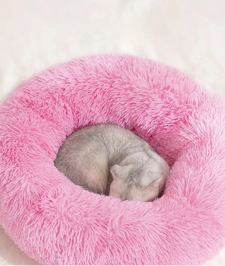 Winter New Pet Bed Comfortable Donut Cuddler Round Dog Kennel Ultra Soft Washable Dog and Cat Cushion Bed Warm Sofa Hot Sell