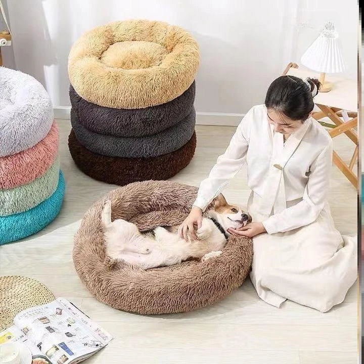 Winter New Pet Bed Comfortable Donut Cuddler Round Dog Kennel Ultra Soft Washable Dog and Cat Cushion Bed Warm Sofa Hot Sell