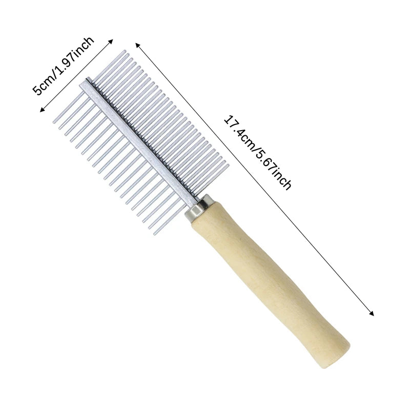 Dog Grooming Equipment Pet Hair Remover Cat Hair Comb Grooming Wooden Handle Cat Comb Smooth Hair Dog Brush Dog Accessories