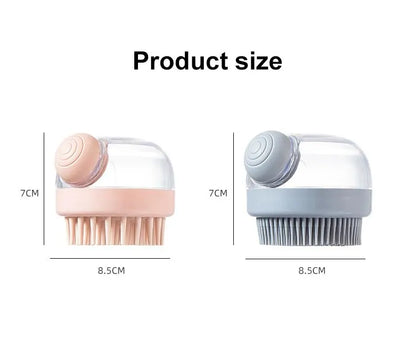 1pc Pet Bath Brush Soft Silicone With Shampoo Dispenser Gentle Massage For Grooming And Cleaning Fur And Hair