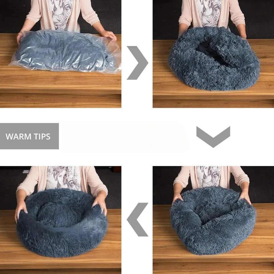 Winter New Pet Bed Comfortable Donut Cuddler Round Dog Kennel Ultra Soft Washable Dog and Cat Cushion Bed Warm Sofa Hot Sell