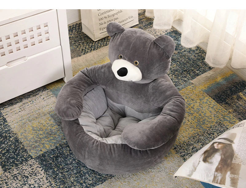 Super Soft Dog Bed Cute Winter Warm Bear Hug Cat Sleeping Mat Semi-closed Puppy Kitten Plush Nest Cushion Dog Sofa Pet Supplies