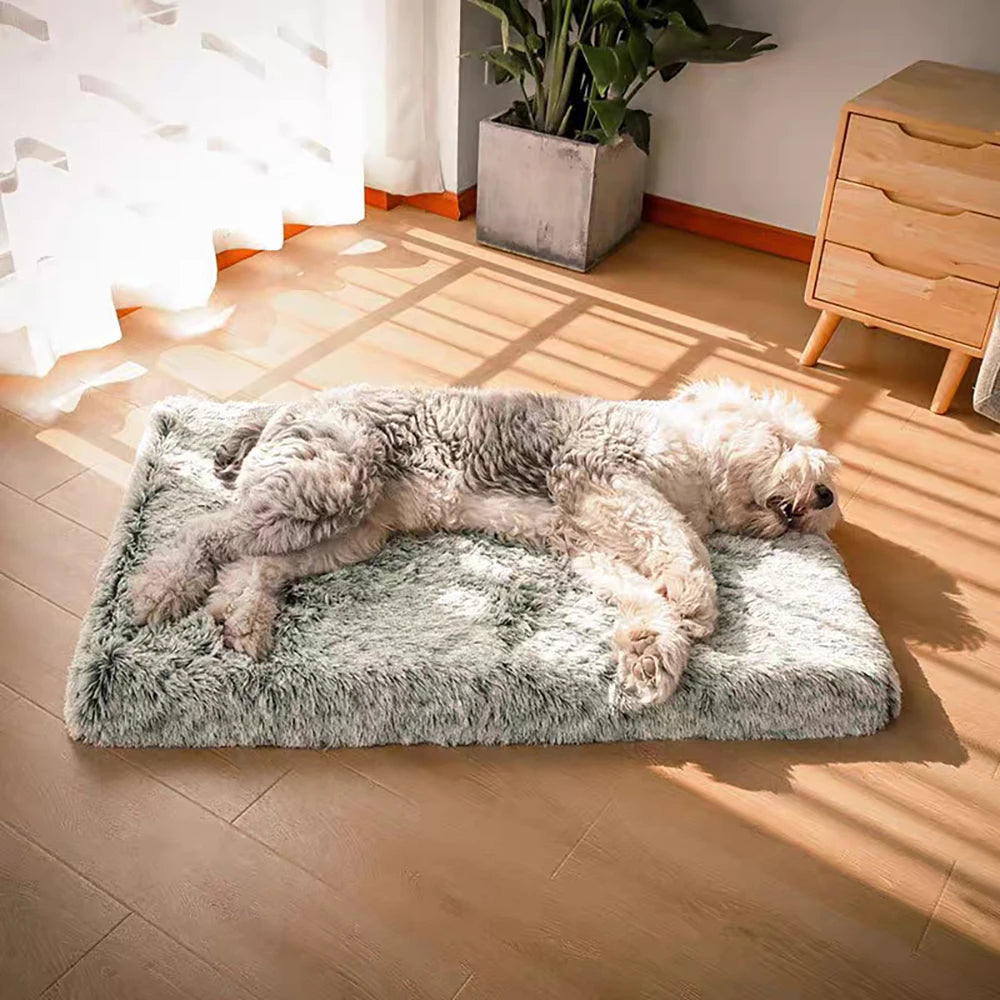 Dog Accessories for Large Dogs Cat's House Plush Pet Bed for Dog XL Square Mat For Small Medium Pet Calming Bed Mat 100cm