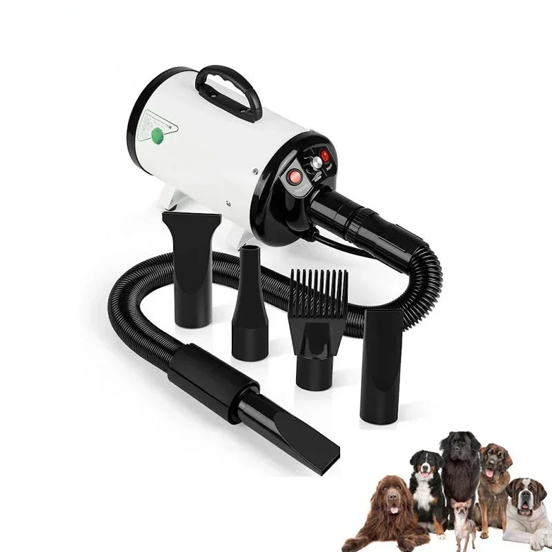 Dog Dryers 3.8HP 2800W Stepless Speed Pet Hair Blaster With Heat Professional Dog Air Force Grooming Blower For Big Medium Dog