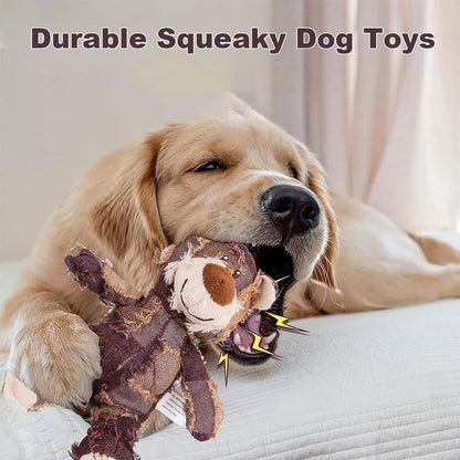 2023 New Indestructible Robust Bear Dog Toy Durable Squeaky Dog Toys for Heavy Chewers Unbreakable Stuffed Plush Dog Toys