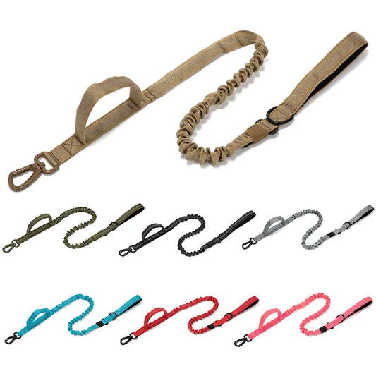 Military Tactical Dog Leash Elastic Dog Leads Durable Nylon Leash For Medium Large Dogs Ourdoor Dog Walking Training Supplie