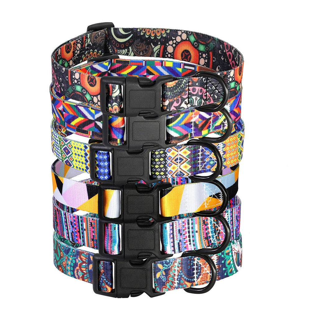 Breakaway Nylon Dog Collars Adjustable Printed Pet Dog Accessories Collar Puppy Cat Collar For Small Medium Dogs Cats Chihuahua