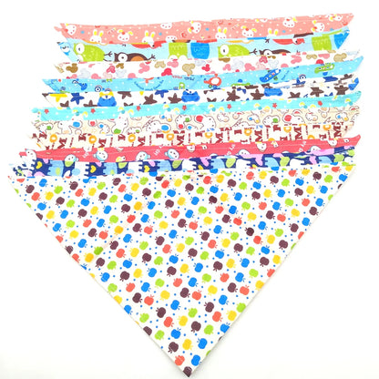 30PCS S/M/L/XL Small Dog Cat Bandana Cotton Small-Large Dog Bandanas Scarf For Small Dog Puppy Cat Bibs For Dogs 50Colours