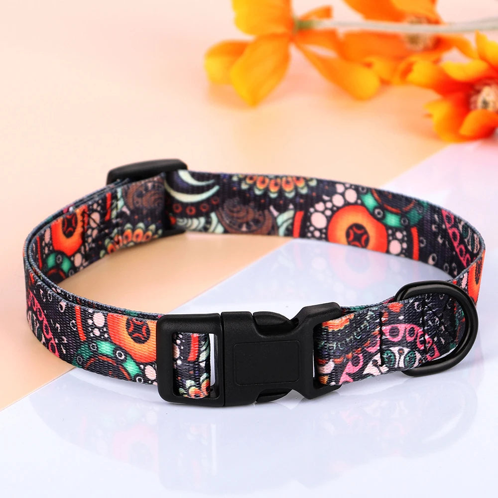 Breakaway Nylon Dog Collars Adjustable Printed Pet Dog Accessories Collar Puppy Cat Collar For Small Medium Dogs Cats Chihuahua