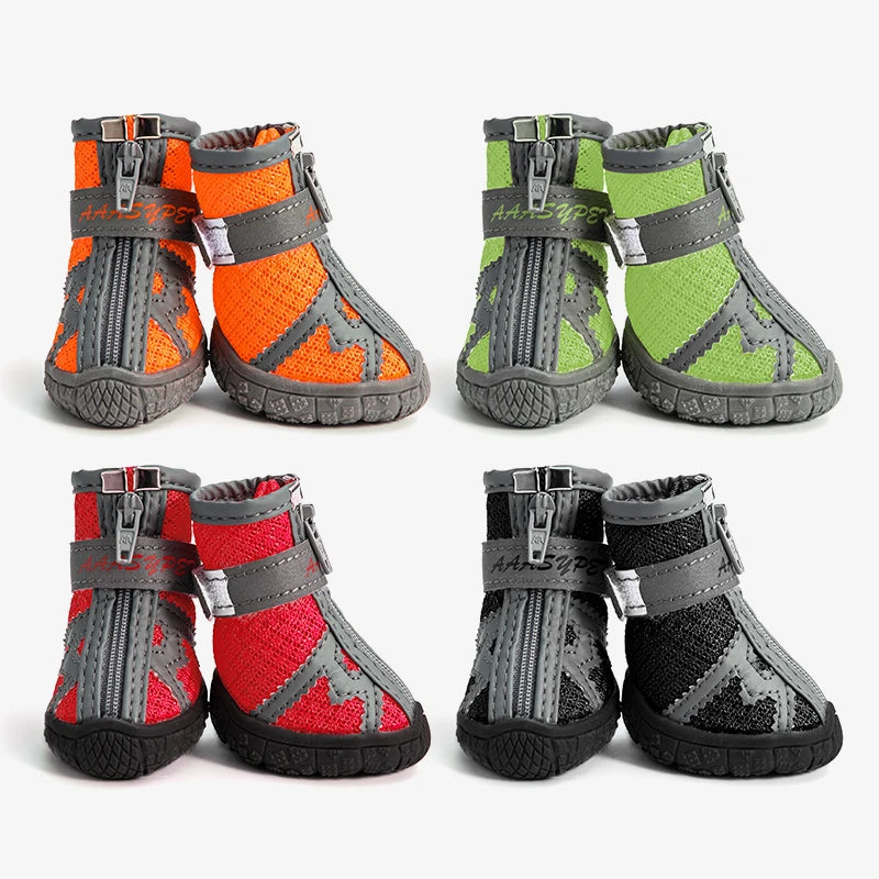 4pcs/set Waterproof Pet Dog Shoes Antiskid Puppy Rain Shoes Chihuahua Walking Boots Breathable Cat Socks Pet Paw Accessories