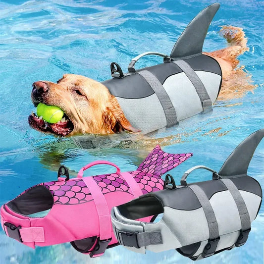 Summer Swim Pet Dog Life Jacket Vest Clothes Life Vest Collar Harness Pet Swimsuit Surfing Clothes