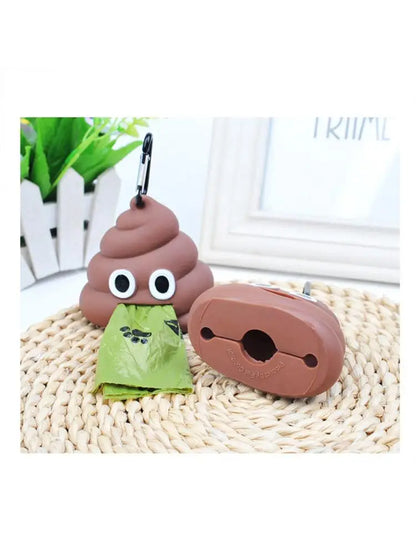 【Ready Stock】Poop-shaped Garage Dispenser Portable Soft Pet Poop Storage Box Waste Bags Garbage Bag Cleaning Tools For Cat Dog