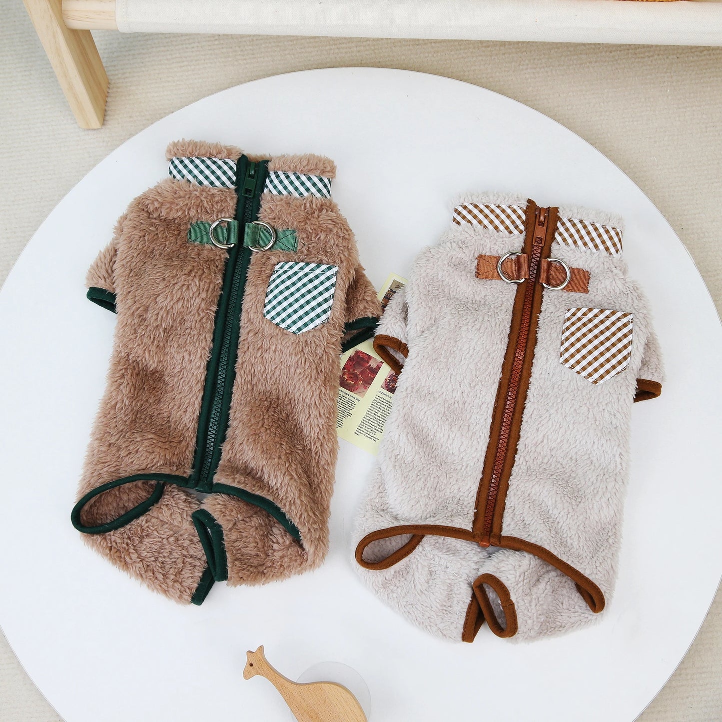 Soft Warm Dog Jumpsuits Winter Pet Dog Jacket with Zipper for Small Dog Puppy Yorkie Clothes Onesies Teddy French Bulldog Outfit