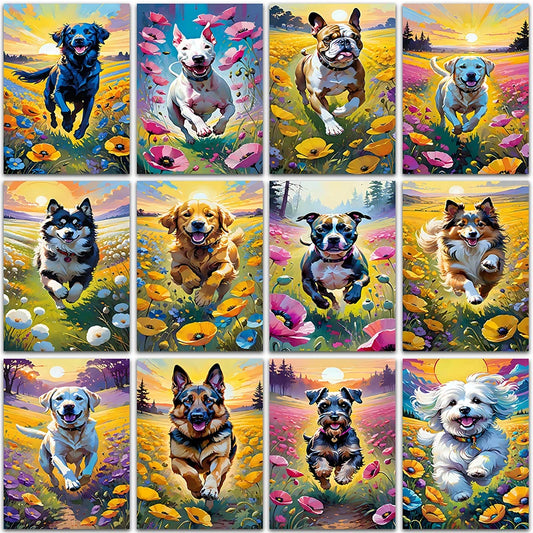 Full Square&Round Diamond embroidery Cross stitch mosaic 5D DIY Diamond Painting Sunflower flower cute dog husky bulldog puppy