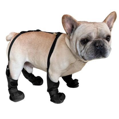 Dog Shoes Waterproof Adjustable Dog Boots Pet Breathbale Shoes Outdoor Anti-Slip Bulldog Shoes Pet Paws Protector Pet Supplies