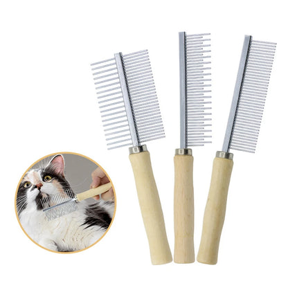 Dog Grooming Equipment Pet Hair Remover Cat Hair Comb Grooming Wooden Handle Cat Comb Smooth Hair Dog Brush Dog Accessories